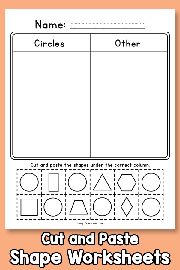 Cut and Paste Shapes Worksheets - Easy Peasy and Fun Membership