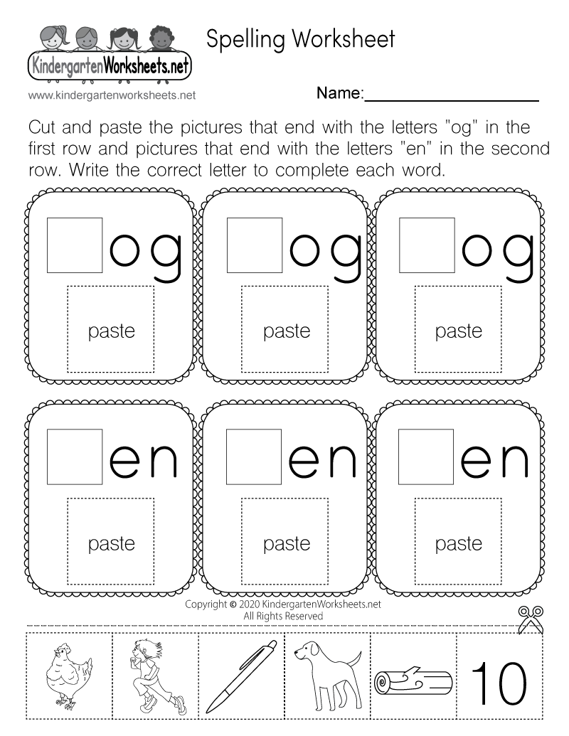 Cut and Paste Spelling Worksheet - Free Printable, Digital, &  PDF