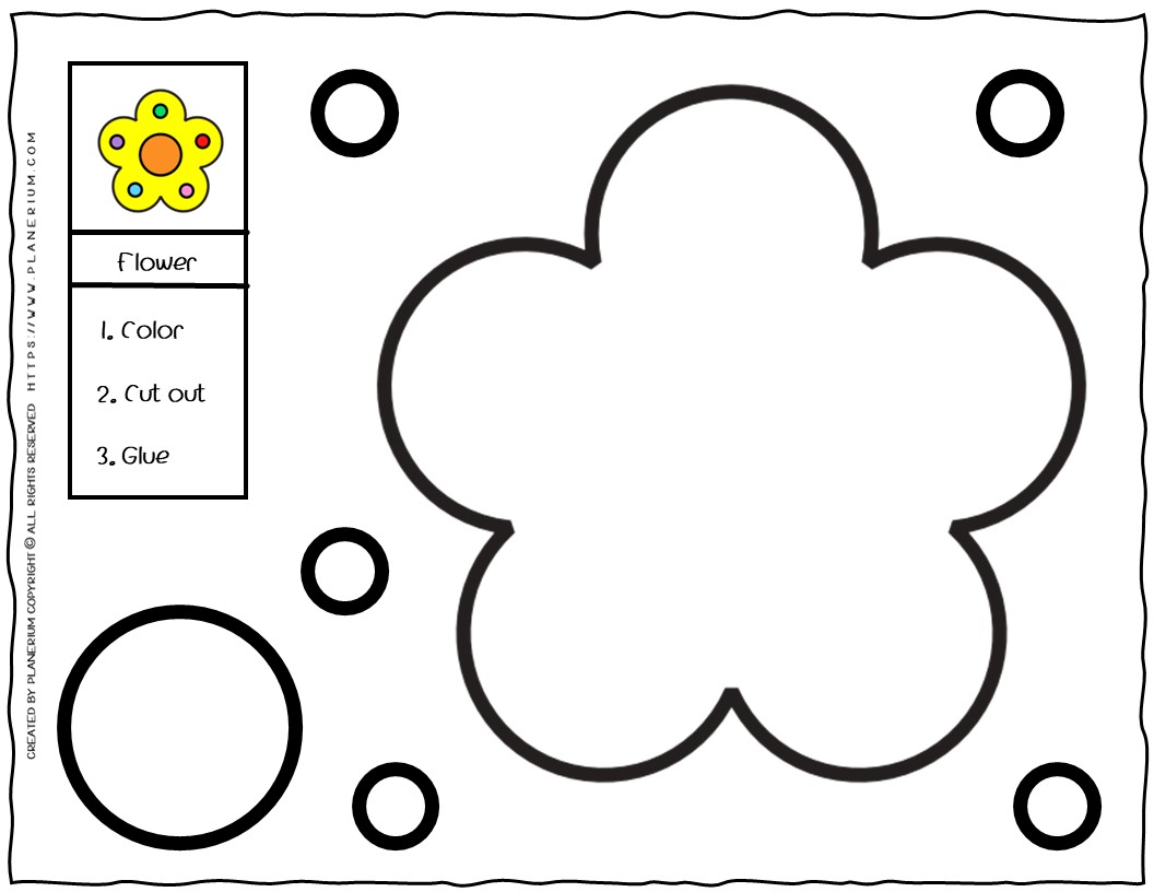 Cut And Paste Worksheet - Flower | Planerium