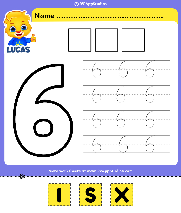 Free Cut and Paste Number 6 Worksheets | Number 6 Cut and Paste ...