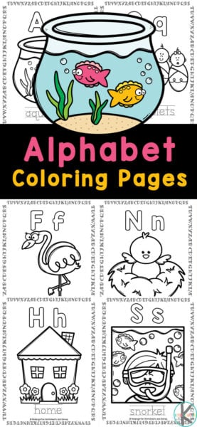 FREE Alphabet Printable ABC Coloring Worksheet Pages for Kids