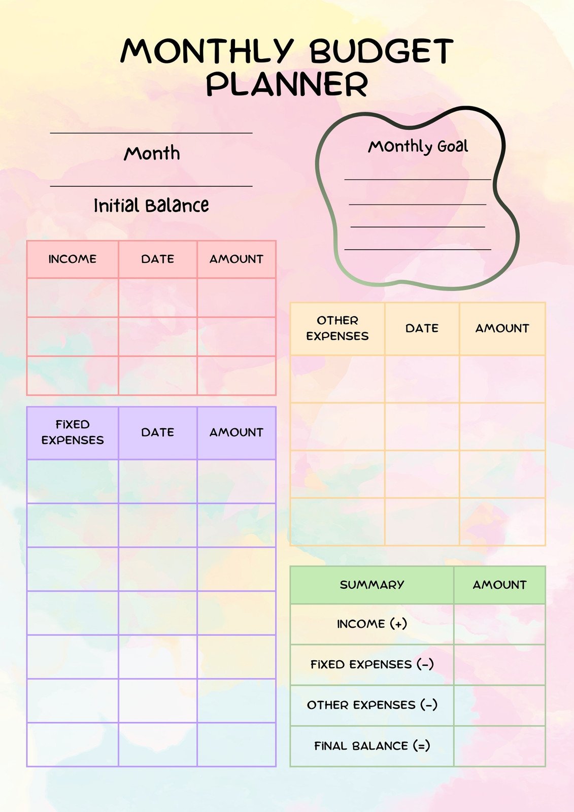 free-and-customizable-budget-templates-worksheets-library for Cute Budget Planner Printable Free Free and customizable budget templates - Worksheets Library for Cute Budget Planner Printable Free