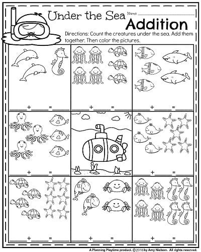 Summer Kindergarten Worksheets - Planning Playtime