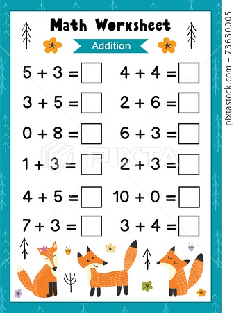 cute for kindergarten addition worksheet