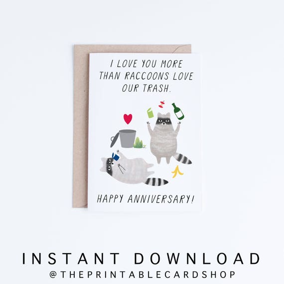 Printable Anniversary Cards, Instant Download Funny Anniversary ...