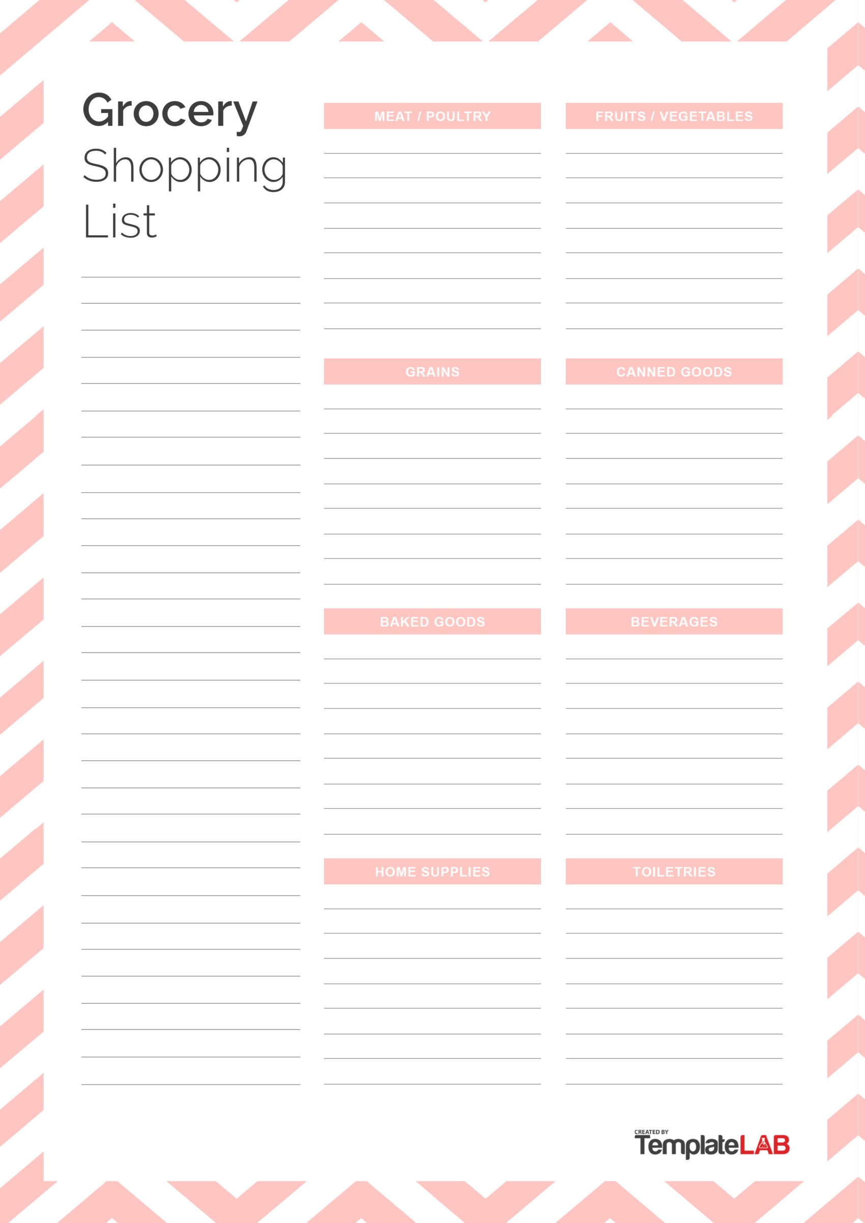cute printable grocery list template