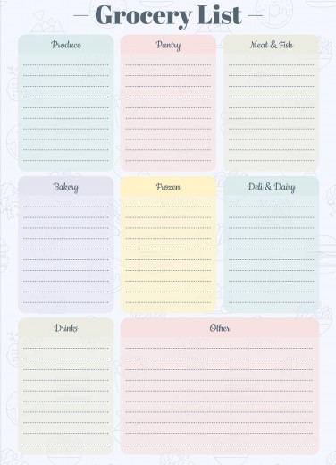 cute printable grocery list