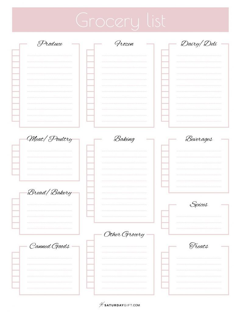 Cute Printable Grocery Shopping List to Simplify Your Shopping