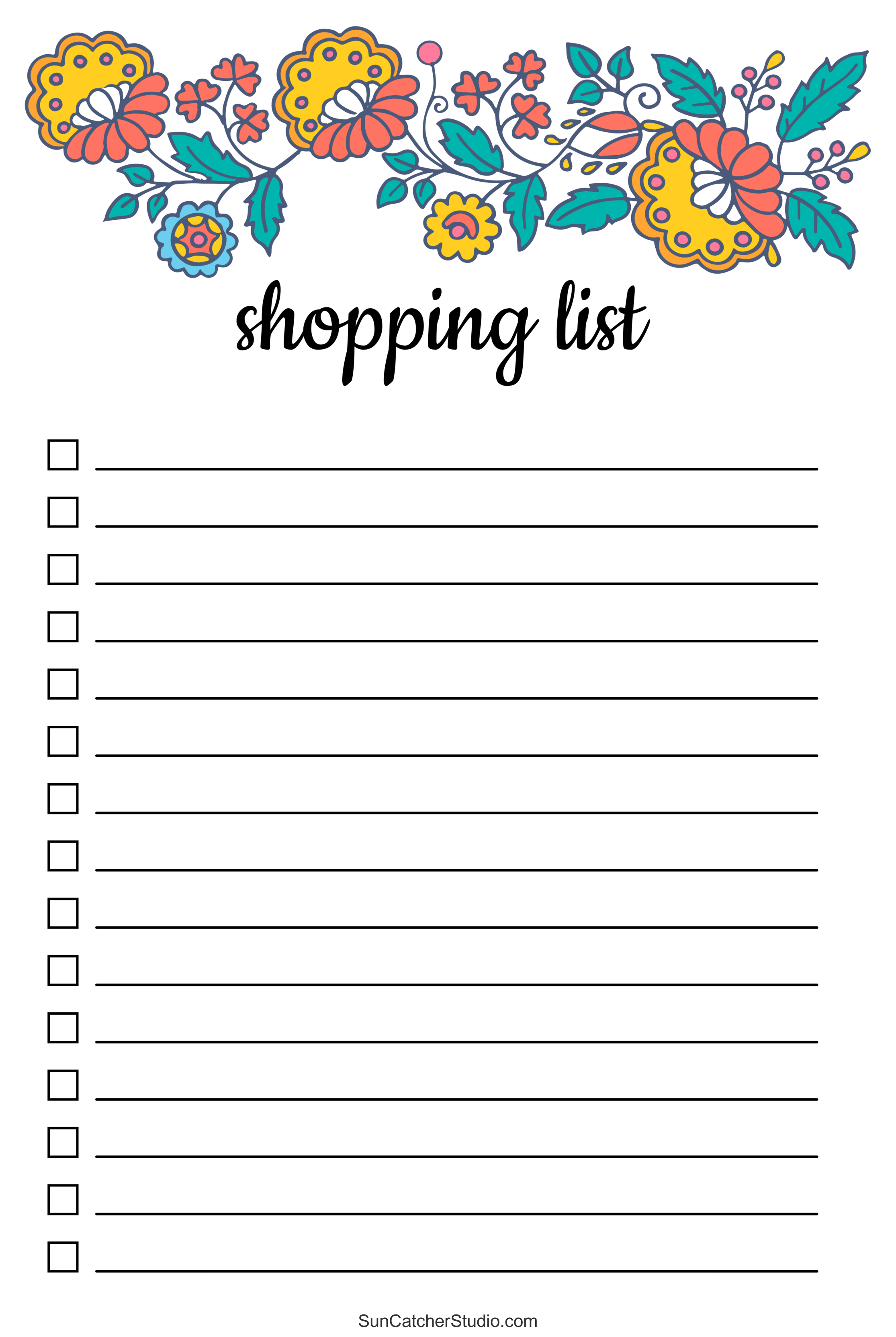 cute printable grocery list