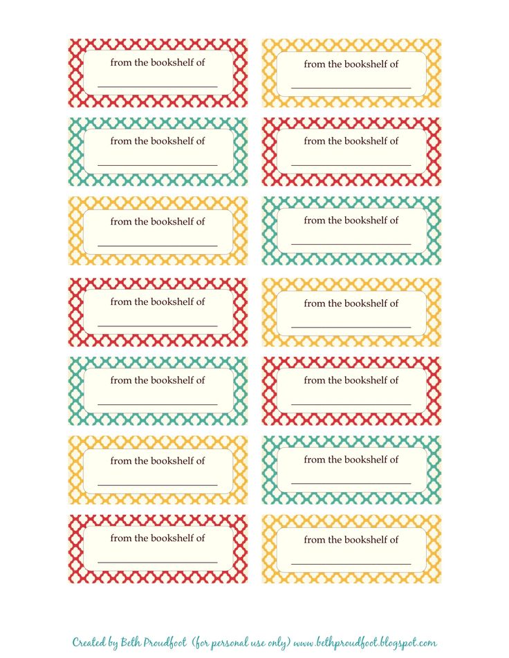 Free Printable Book Labels