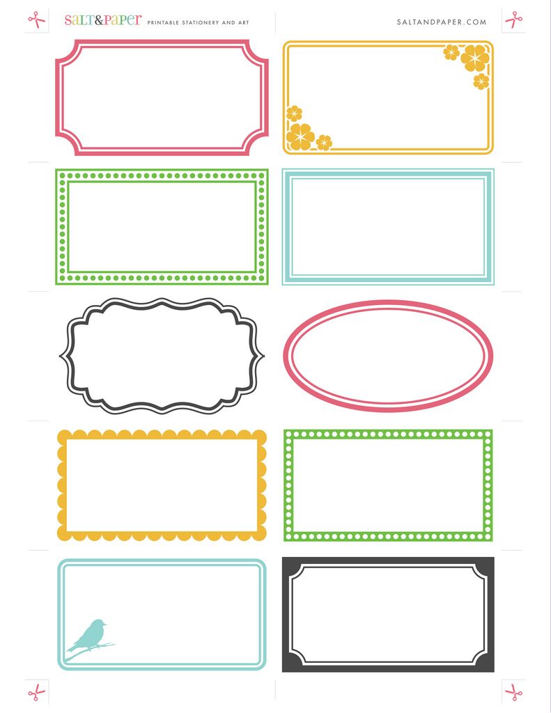 Printable labels from saltandpaper.com