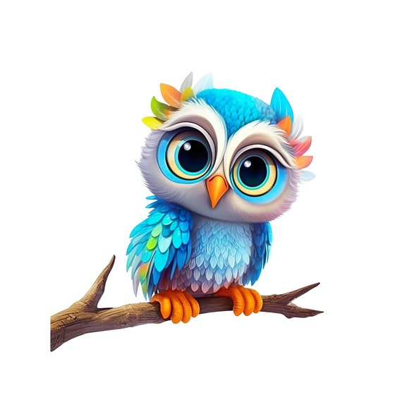 Owl, Cute Owl Clipart, Transparent Owl Digital Download, Cute Owl ...