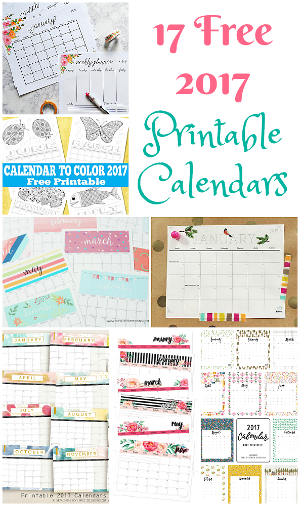 17 Free Printable 2017 Calendars - The Suburban Mom