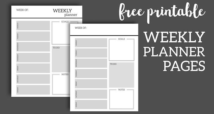 Free Printable Weekly Planner Pages - Paper Trail Design