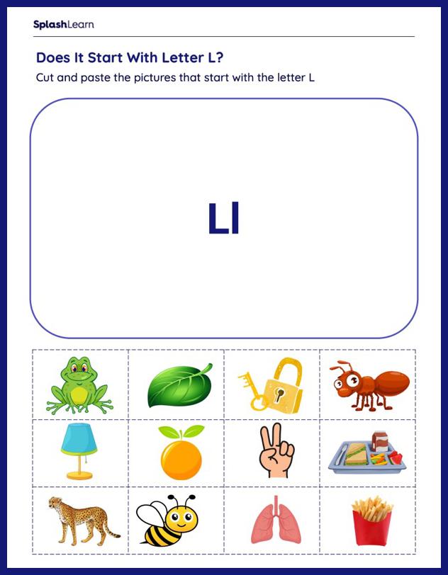 cutting letter l worksheet