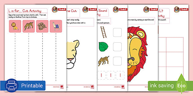 Letter L Cut and Paste Activities (teacher made) - Twinkl