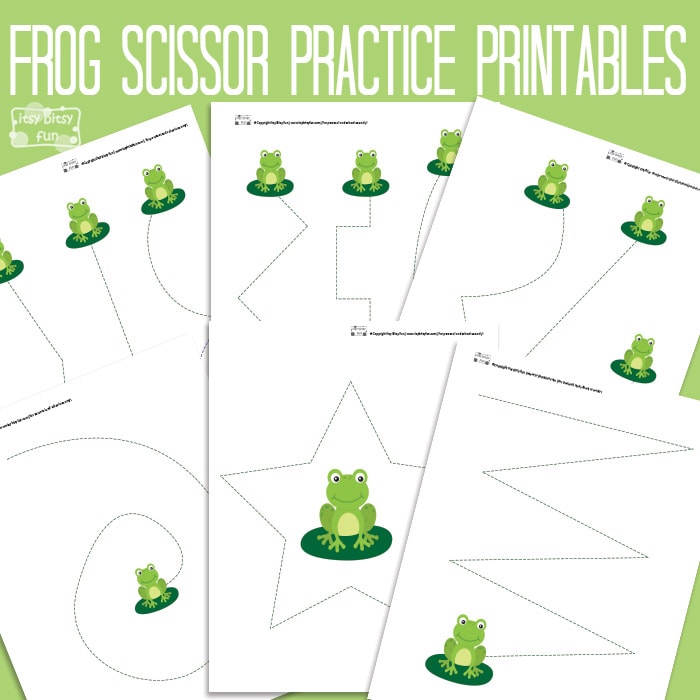 Frog Cutting Practice Worksheet - Scissor Skills - Itsy Bitsy Fun