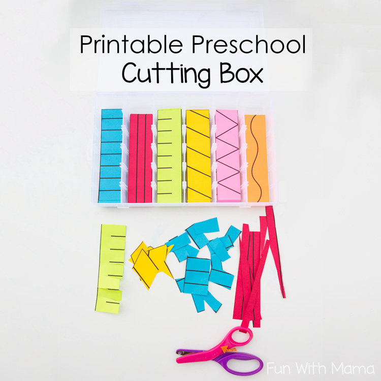 Printable Preschool Cutting Busy Box - Fun with Mama