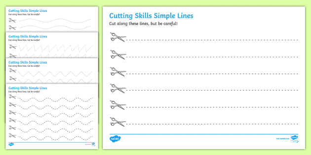 ? Cutting Skills Worksheets (Lines) - Primary Art Resources