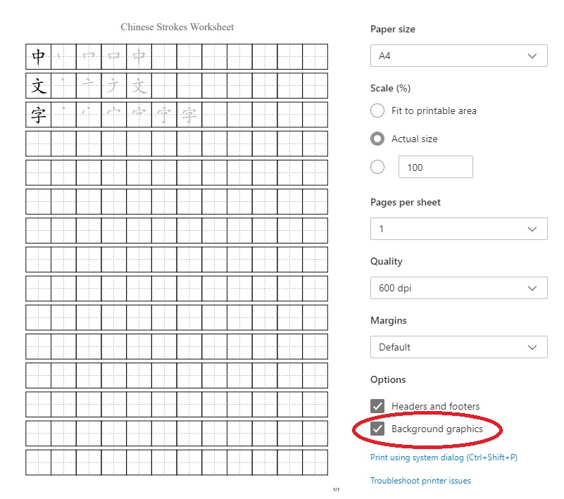 Chinese Stroke Order | Chinese Strokes Worksheet Generator