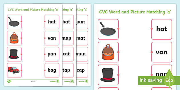 CVC Words and Pictures Worksheets - Phonics Resource - KS1