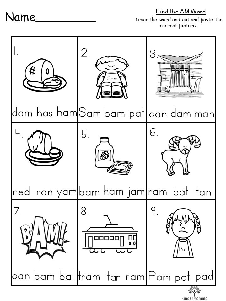 cvc worksheet short a