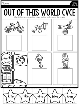 FREE CVCe Worksheets | Matching CVCe Words - Natalie Lynn Kindergarten