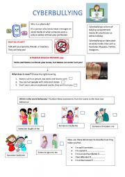 cyber bullying worksheet
