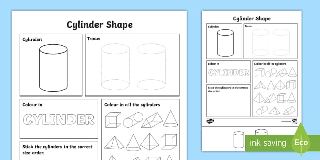 Cylinder Shape Worksheet (teacher made) 