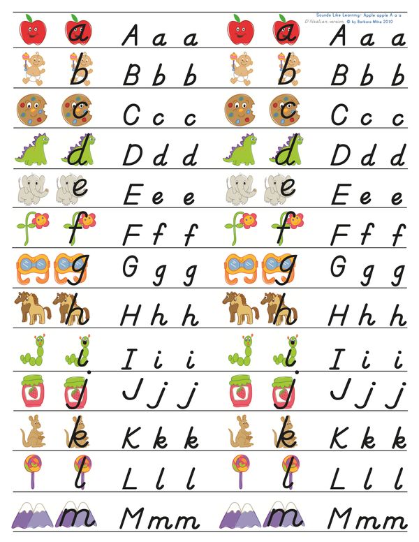 d nealian letter cards
