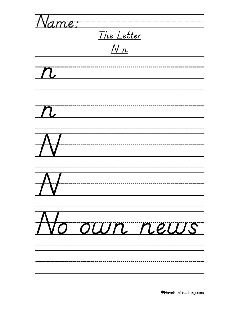 d nealian letters worksheet