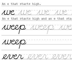 DNealian like Cursive Handwriting Practice