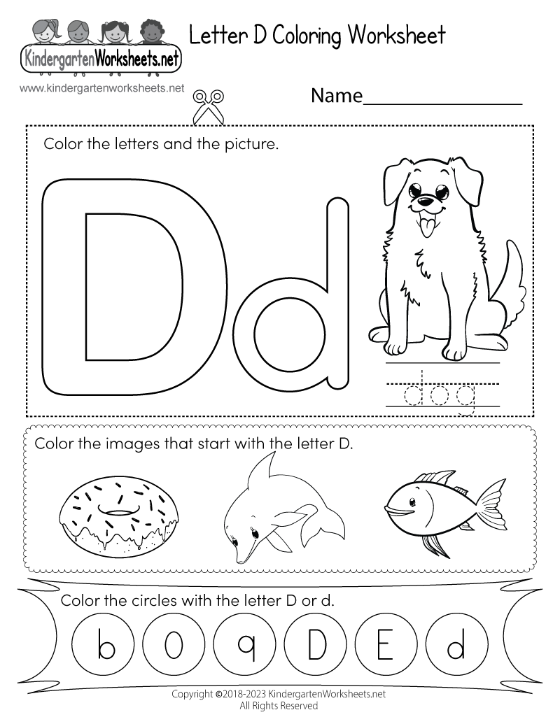 Letter D Coloring Worksheet - Free Printable, Digital, &  PDF