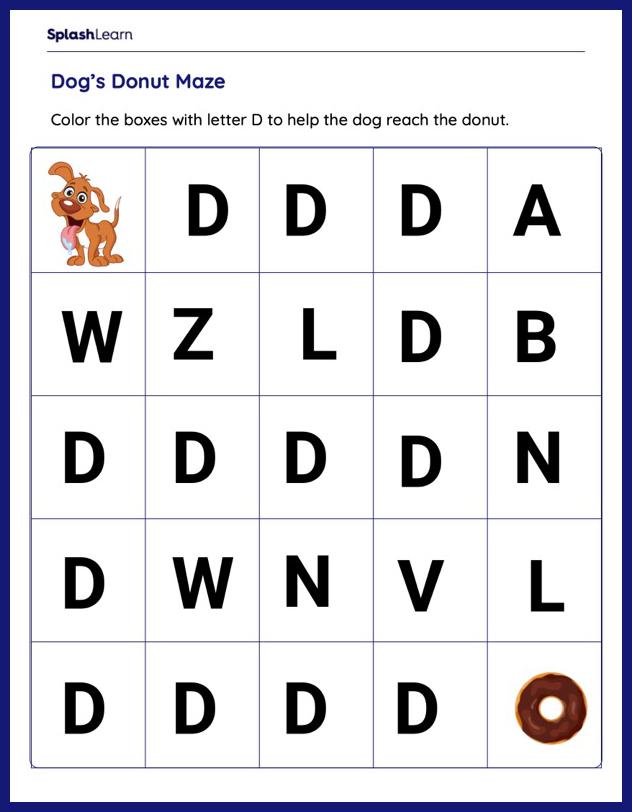 Letter D Worksheets for Kids Online - SplashLearn