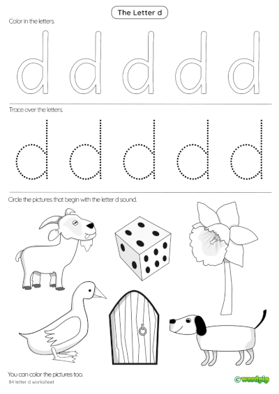 Letter d Worksheets
