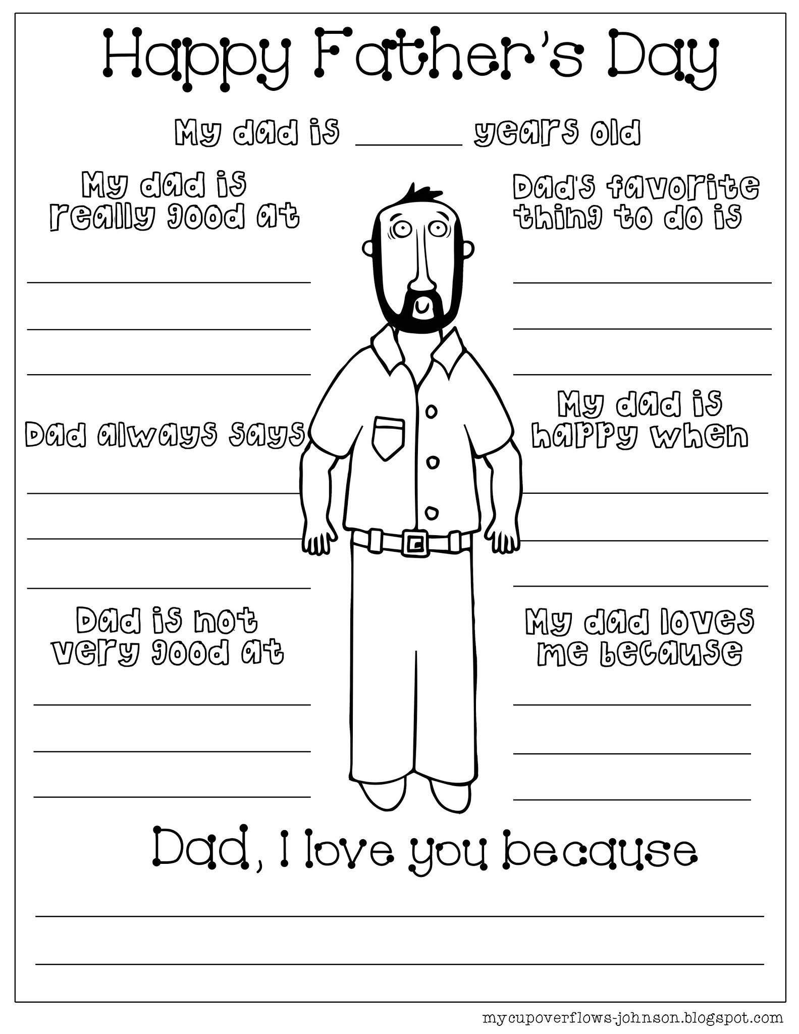 10 Super All About My Dad Worksheets Easy Print The Simple