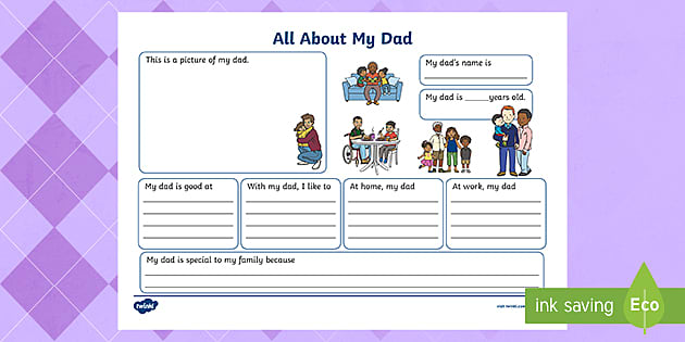 All About My Dad Worksheet (teacher made) - Twinkl