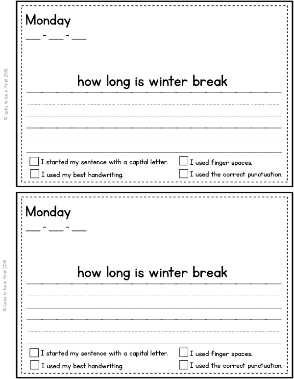Everyday Edits December - Daily Sentence Edits for 1st Graders