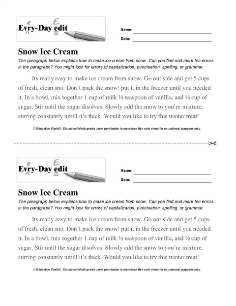 Every-Day Edit: Snow Ice Cream Download | Education World