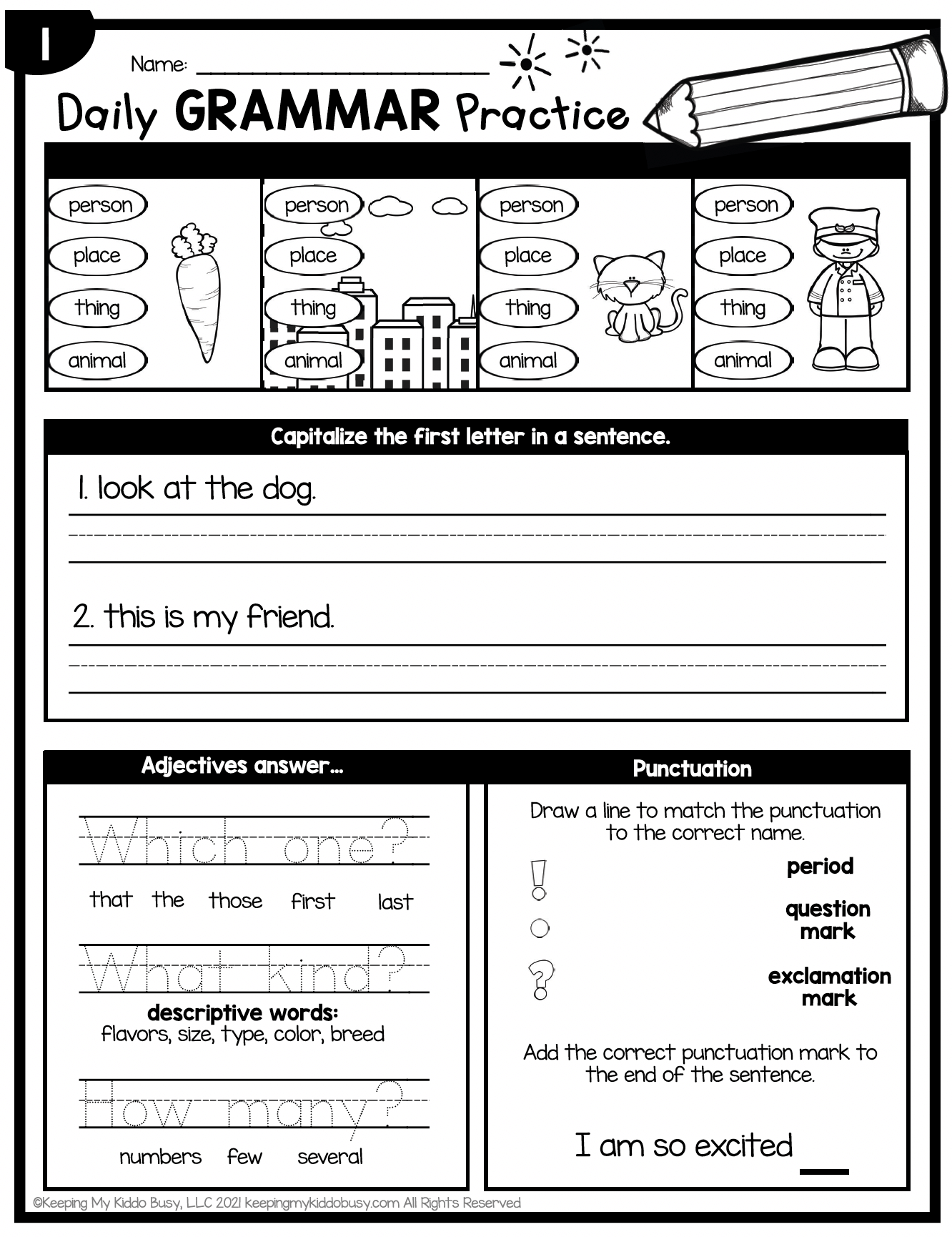 Daily Grammar Keeping My Kiddo Busy Worksheets Library Daily Grammar Keeping My Kiddo Busy Worksheets Library