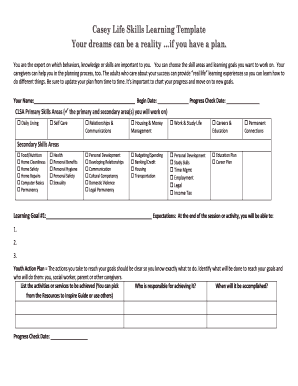 daily living skills worksheet for adults