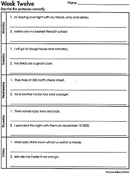 daily oral language 6th grade worksheet