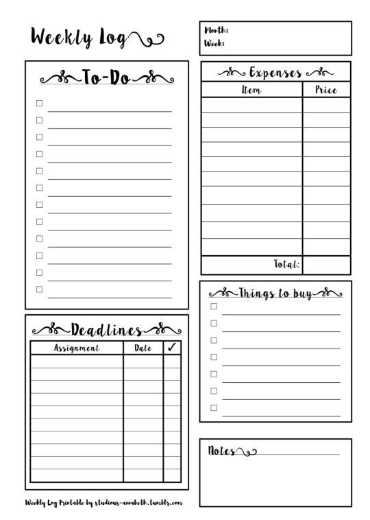 study planner printable | Tumblr