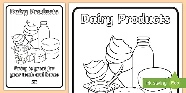 Dairy Products Colouring Poster (teacher made) - Twinkl