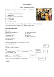 Dance Worksheet for non-participants  