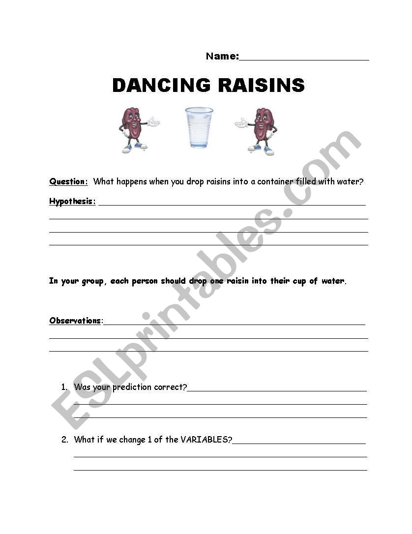 English worksheets Dancing Raisin Lab Worksheets Library
