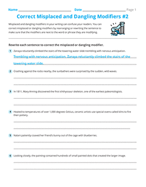 Dangling Modifiers Worksheets Worksheets Library