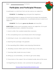 dangling participle worksheet