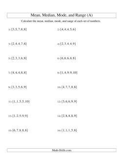 Statistics and Probability Worksheets