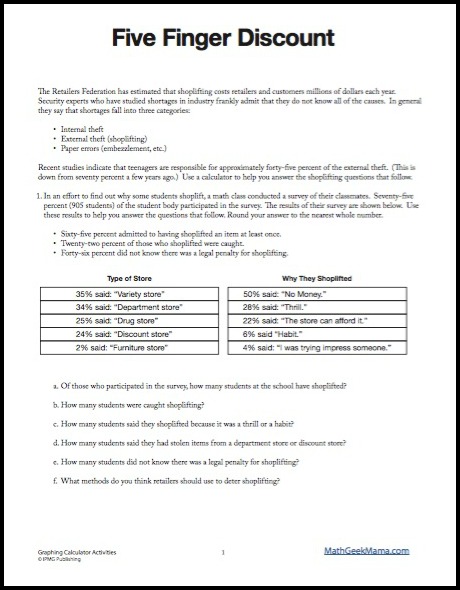 Analyzing Data Worksheet for Middle and High School {FREE}